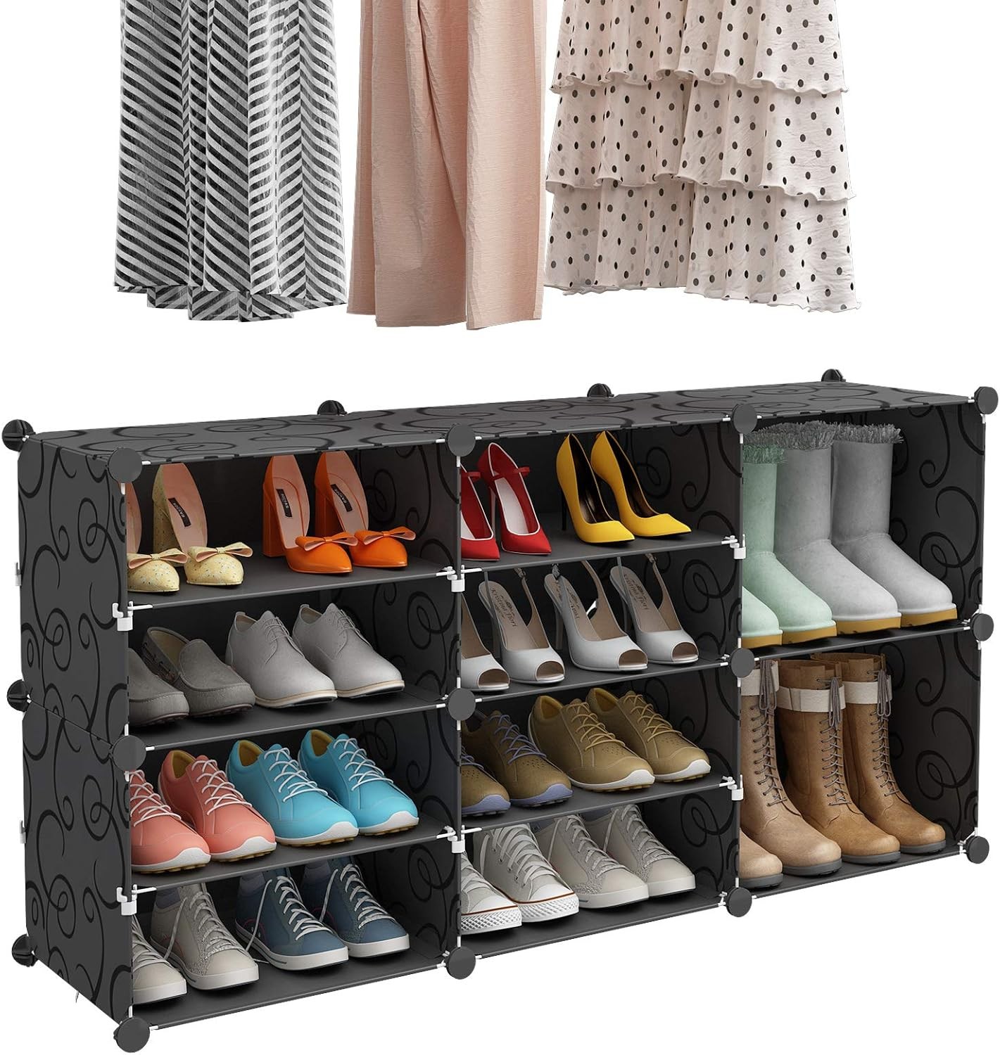 Portable Shoe Organizer Tower with Storage Cabinet for Closets-image