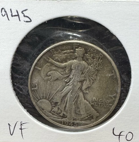 1945 P 50C Silver Walking Liberty Half Dollar VF