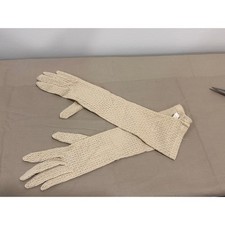 Vintage mid-century nylon lace gloves, likely produced in Japan.