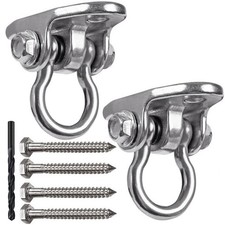 2 Sets of Stainless Steel Swing Hanger 180  Swivel Swing Hook, 1500 lb Capa