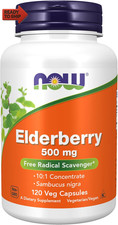 NOW Foods Supplements, Elderberry Sambucus Nigra 500 Mg, 10:1 Concentrate, 120