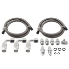 Power Steering High Pressure Line Kit 3FT Stainless Steel PTFE Hose Universal