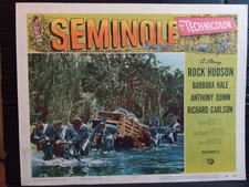 Lobby Card 1953 SEMINOLE western US cavalry trudge muddy Florida swamps R Hudson