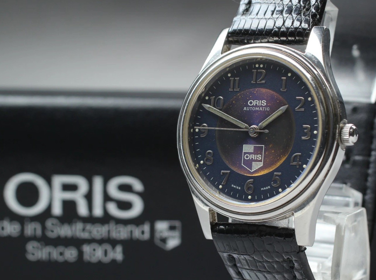 Rare [Near MINT w/Case ] ORIS 633 7481-B Blue dial 34mm automatic Men's watch