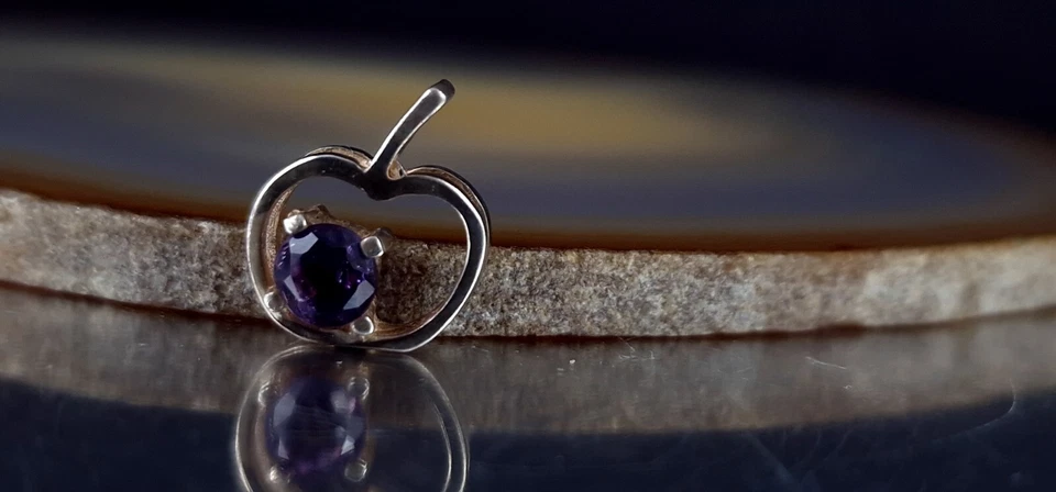 Anhänger Silber 925 lila Apfel Zirkonia - modern & schön funkelnd - Bild 4 von 4