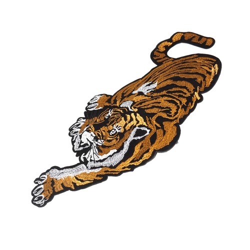 34cm Large Tiger Embroidered Animal Applique Sew Iron on Cloth Craft Patch Badge - Picture 3 of 5
