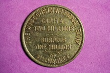 Wisconsin National Bank of Milwaukee 50 cents compte d'épargne jeton bancaire #M19791