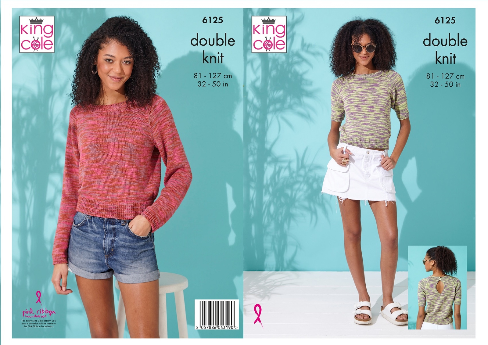 King Cole DK Knitting Pattern - 6125 Ladies Sweater & Summer Top - Image 4