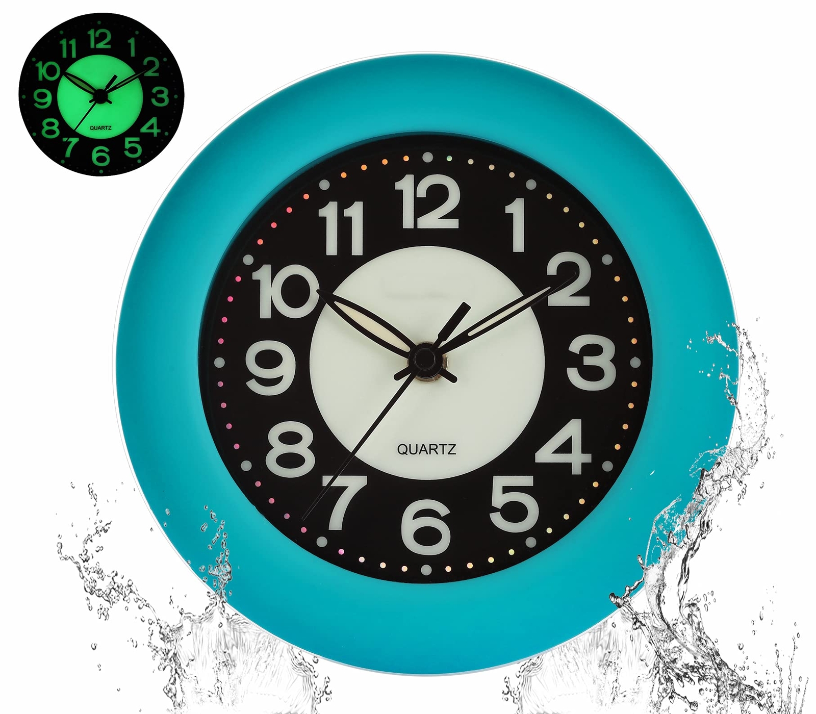 Shower Clock Luminous Bathroom Clock【Waterproof for Water Spray】 Battery Powe...