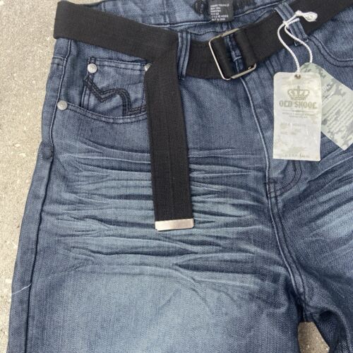 Old Skool Urban Wear Vtg Sz 36 Denim Jean Shorts Embroidered Pockets Y2k Hip Hop - Picture 6 of 14