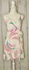 Gianni Bini Lined Wrap Mini Dress Sundress Multi-Color Rayon Spandex SZ M NWT