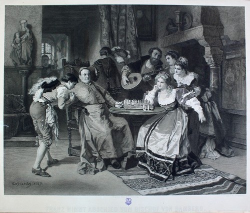 Goethe Götz von Berlichingen Bischof Bamberg Schach-Spiel Laute Dirndl Chess
