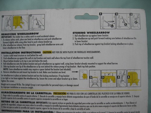 CRAWFORD WHEELBARROW HOLDER #WBH -NOT TO EXCEED 90LBS.-NEW - Picture 3 of 4