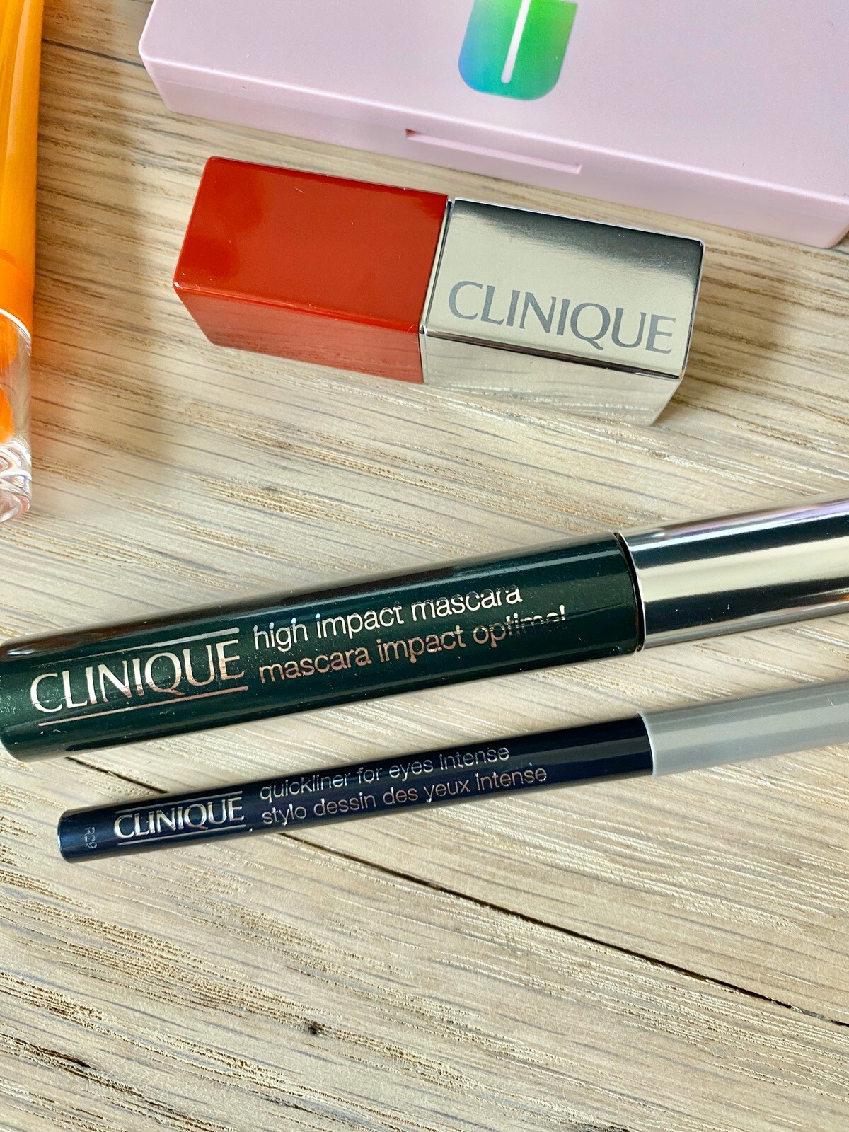 NEW Clinique Makeup Gift Set. Eye Shadow, Mascara, Liner, Lip, Pepstart, Happy eBay