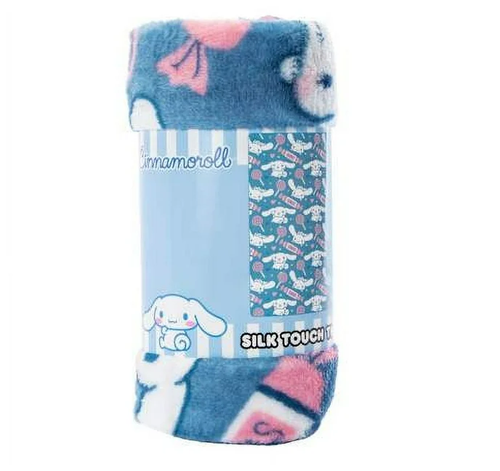 Hello Kitty Cinamoroll 2 Piece Silk Blanket Pillow Bundle Sanrio Comfy NEW - Picture 2 of 6
