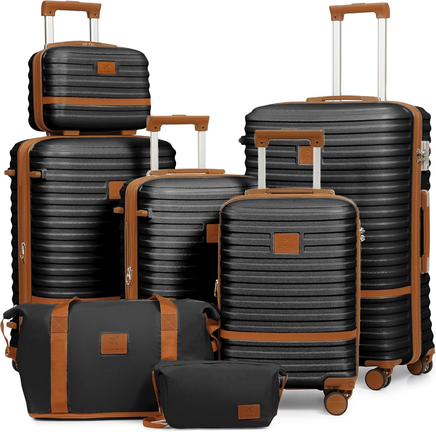 Set 7 Piece Suitcase Sets With Spinner Wheel,hardside Expandable