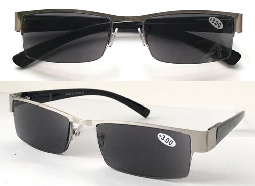 Gafas de lectura semi-sin montura para hombre o gafas de sol de lectura 100 % UV bisagra de resorte R401 - Imagen 12 de 18