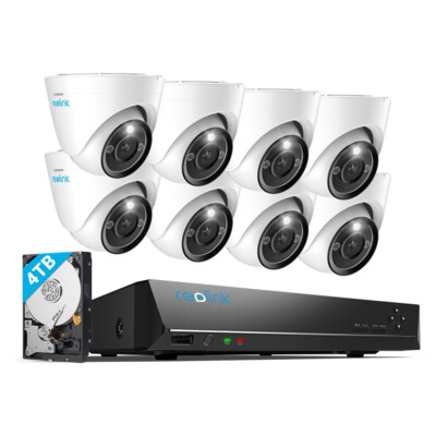 Reolink 12MP Überwachungskamera Aussen Set 8X PoE IP Kamera 16CH 4TB HDD NVR