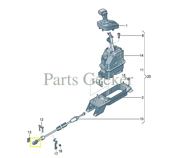 5K1713025 OEM Shift cable end link for Volkswagen Tiguan Polo Audi A1 A3 TT - Image 3 of 4