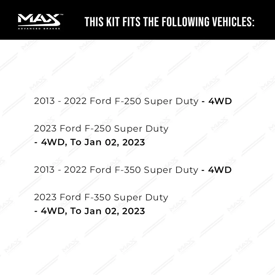 Front Drilled Brake Rotors + Pads for 2013-2023 Ford F250 F350 Super Duty - Image 2 of 4
