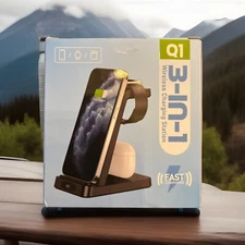3-in-1 Fast Charger Qi Wireless Charging Station for Apple Watch iPhone 