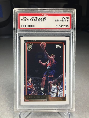 1992 Topps Gold Charles Barkley #270 - PSA 8 - Phoenix Suns - Picture 1 of 2