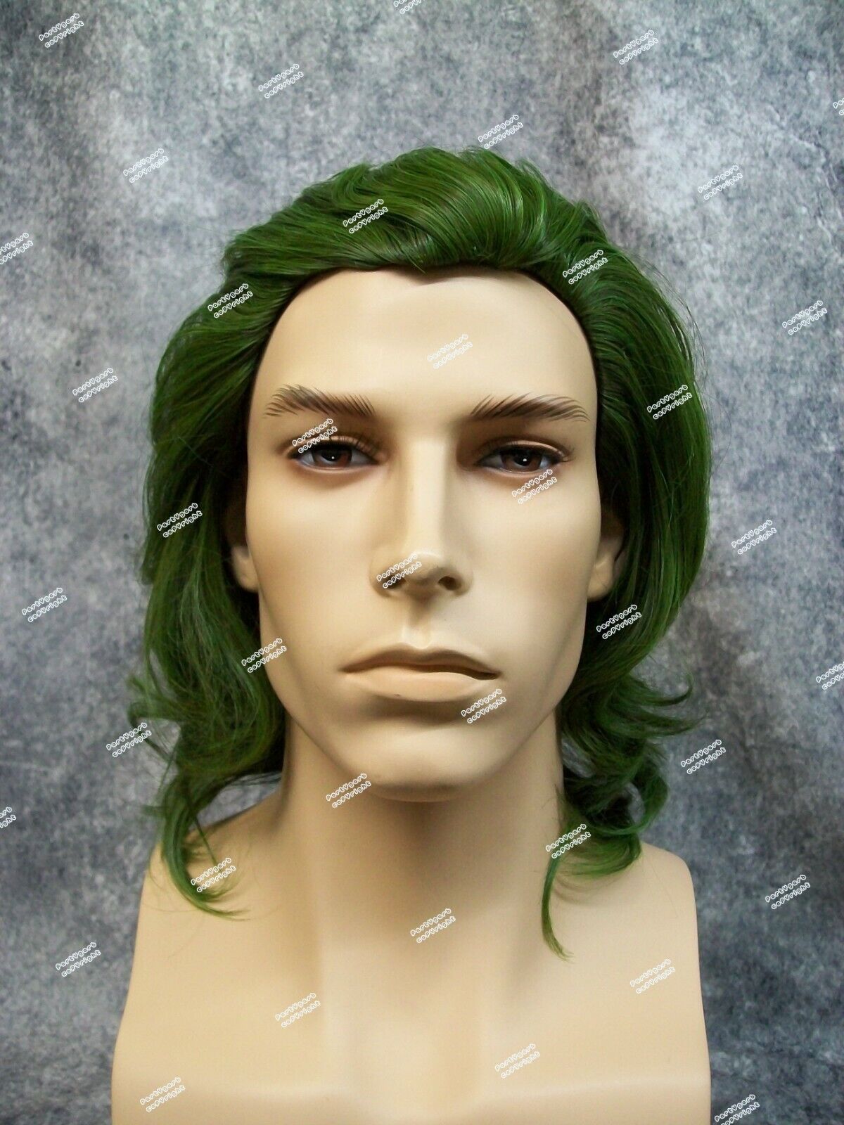 Combed Back Green Wig Joker Arthur Fleck Happy Face Clown Crime Unisex Medusa