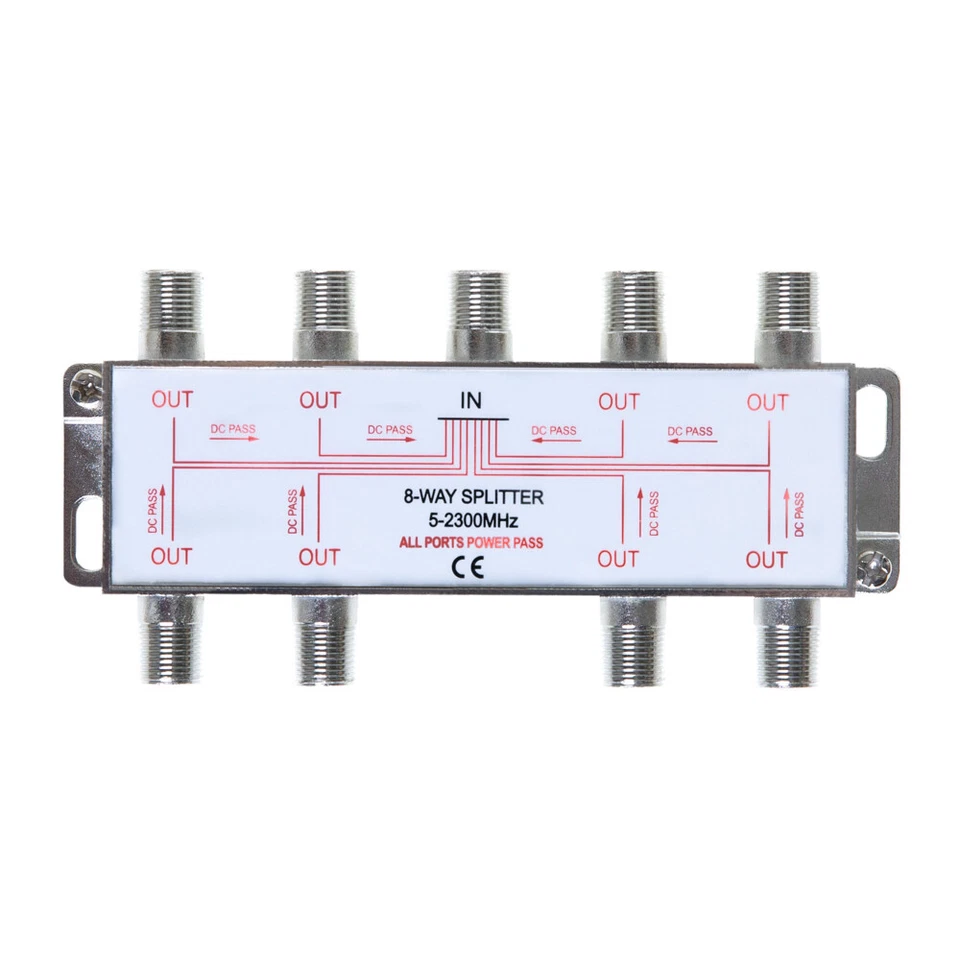 8-Way Coaxial Cable Splitter 5-2300 MHz for RG6 RG59 TV Antenna Multi-Pack LOT - Image 2 of 4
