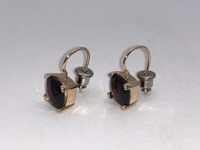 585 Gold 14K Gelbgold 3,22 g Ohrringe Ohrhänger Granat 8248