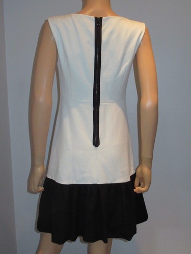 Leifsdottir Anthropologie Womens Sleeveless V-Neck Dress Ivory/Black 4 - Picture 5 of 5
