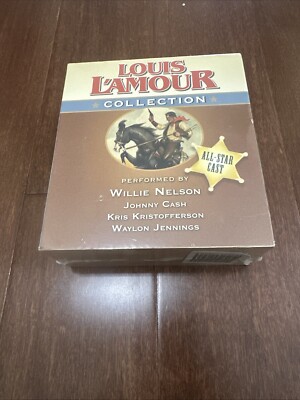 Louis L'Amour Collection ft. Willie Nelson 4 CD Audiobook Set Wood Box SEALED