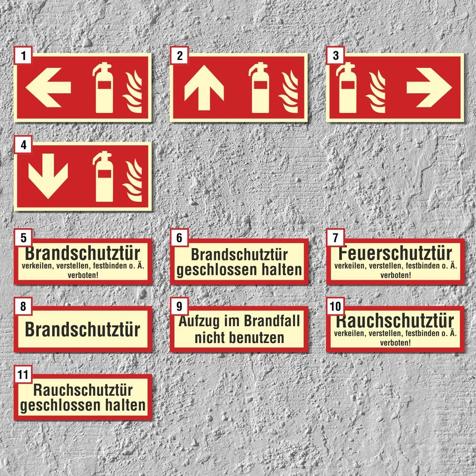 WERBEPUNKT. Brandschutzzeichen Feuer Brandschutztür Schild Nachleuchtend ASR A1.3