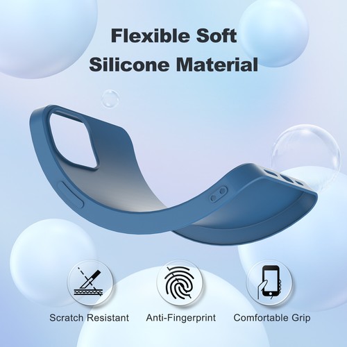 For iPhone 15 Pro Max Plus Liquid Silicone Case Shockproof Cover/Tempered Glass - Picture 46 of 64