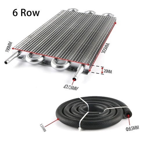 Kit radiatore olio trasmissione remota universale in alluminio 6 file radiatore manuale automatico - Foto 2 di 9
