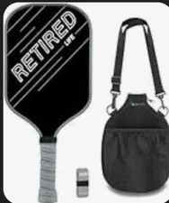 New Retired Life Pickle Ball Paddle And Sports Bag  Tape Made Of Carbon Fiber