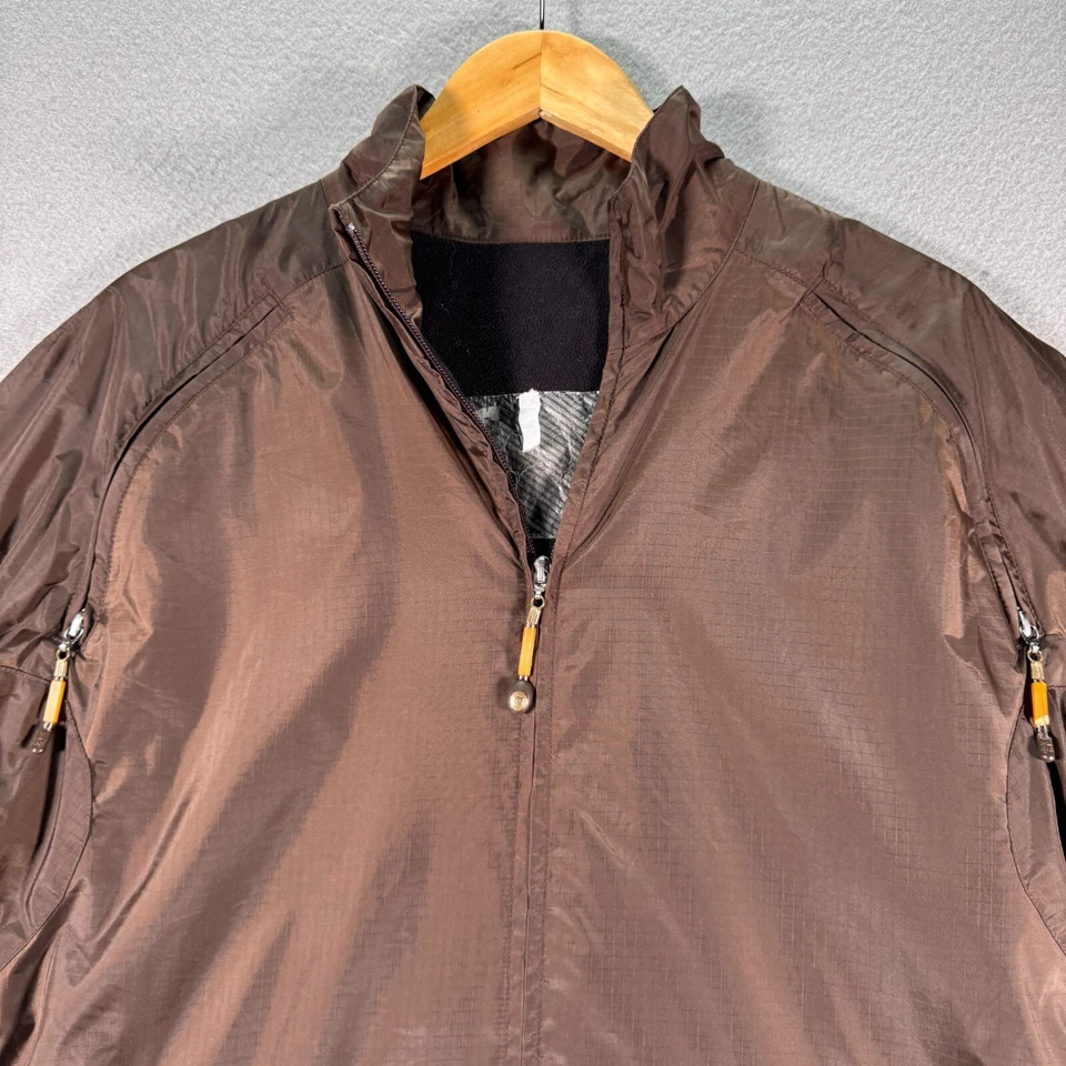 Vintage DC Windbreaker Jacket Womens Large Brown Skate Surf Fleece Lined Utility - Image 4 of 4