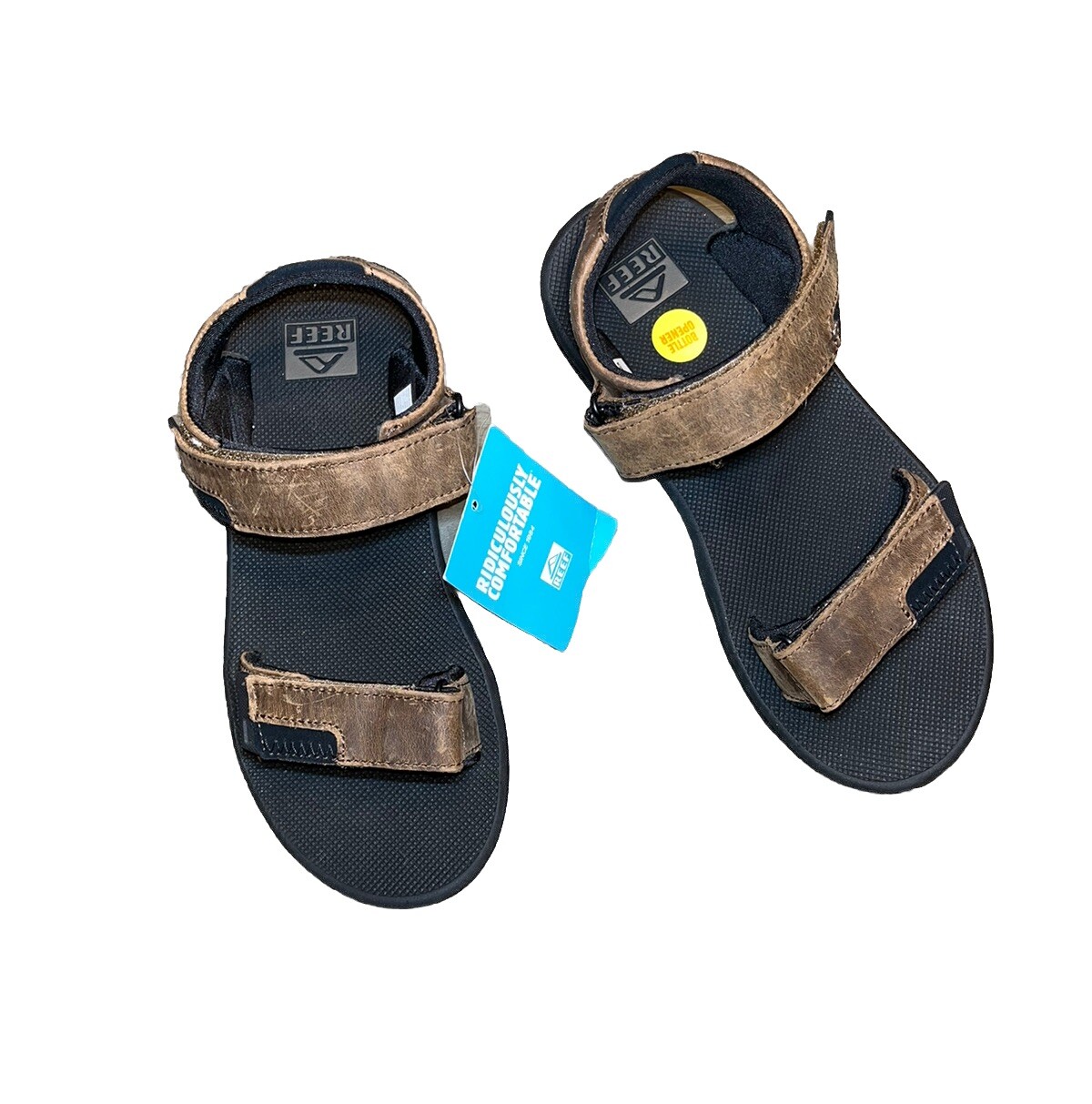 APL Sandali sportivi Reef in pelle marrone apribottiglie nuovi con etichette US 7 Fanning Baja Le