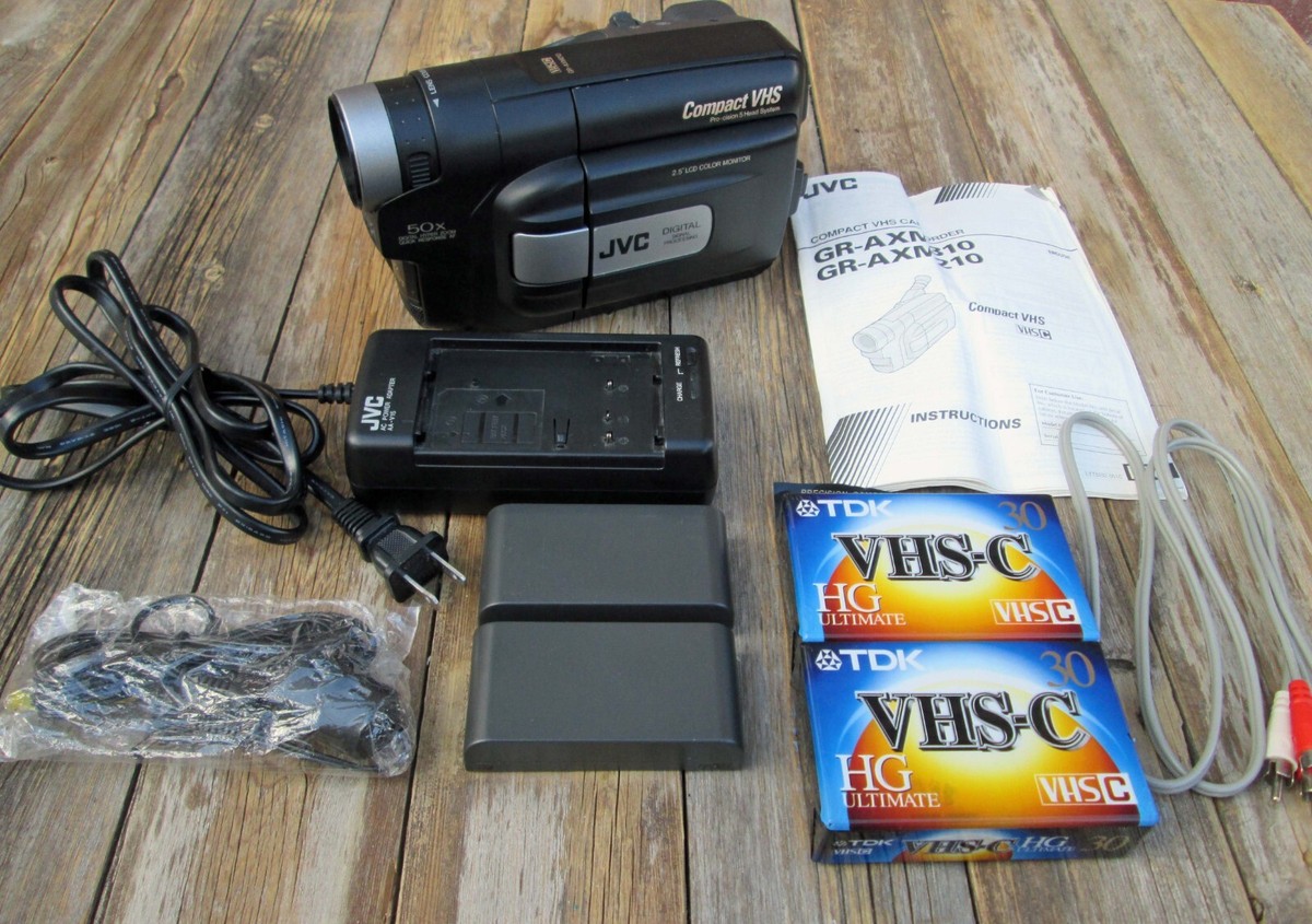 JVC GR-AXM210U VHS-C Compact Camcorder Video Camera VCR Package