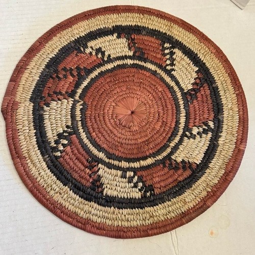2 Afrikanische Gewebte Spule Flach Korb Kochplatte Pad Tisch/Wand Dekor Kunst - Bild 5 von 13
