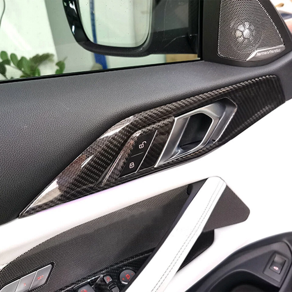 Отделка внутренней дверной ручки из настоящего углеродного волокна для BMW G22 G23 G82 430i M4 - Изображение 3 из 4