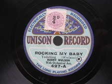 HARRY WILSON 78 RPM 8" ROCKING MY BABY / THE NIGHTINGALE  1927 UK UNISON 427
