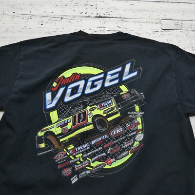 Nascar Shirt Mens XL Justin Vogel #10 Car Racing Double Sided Graphic