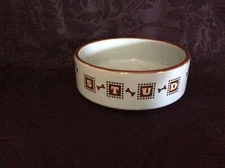 Top Paw STUD Pet Bowl 5"  Dog Bone inside  green /aqua brown letters