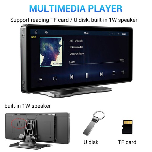 Portable 9"for Wireless Apple CarPlay Android Auto Touch Screen Car Radio Stereo - Picture 5 of 12