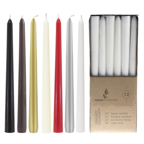 Mega velas - velas cónicas de 10" sin perfume - doradas, conjunto de 12 CGB066-GD - Imagen 4 de 4