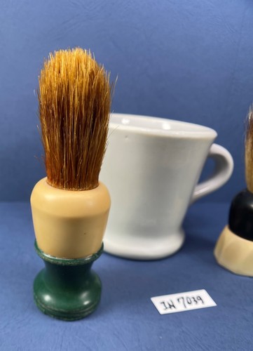 Vintage "HALL" Shaving Soap Cup & Lather Brushes Eveready 200M & 203 IN7039 - Imagen 4 de 14