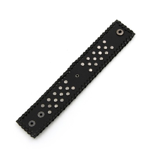 Premium Fleur De Lis Diamond Studded PU Leather Bracelet - Different Colors - Picture 5 of 8