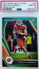 2021 Panini Prizm Trevor Lawrence RC Green Wave Prizm Rookie #106 SP PSA 10 💎