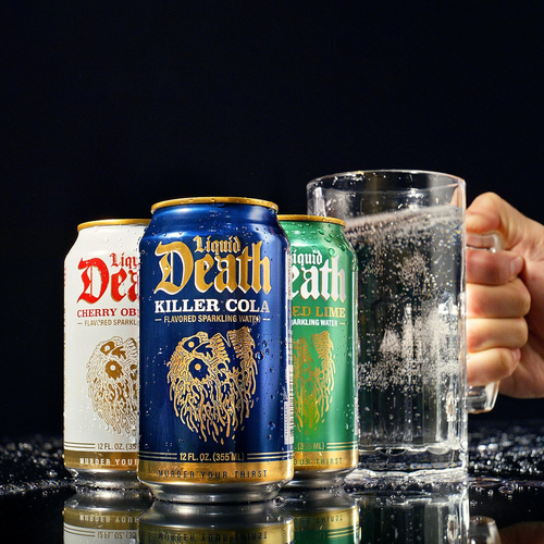 Liquid Death, Killer Cola, Sprudelwasser mit Soda-Geschmack, 12er-Pack (12 Unzen Dosen), L - Bild 5 von 12