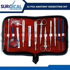 13 Pcs Anatomy Dissecting Kit Surgical Taxidermy Student Instrument German Grade